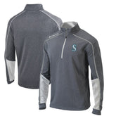 Charcoal/White Seattle Mariners Columbia Omni-Wick Shotgun 2.0 Quarter-Zip Pullover Top