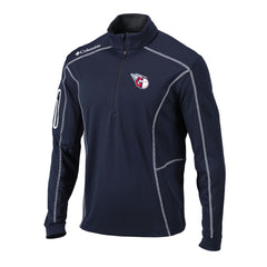 Navy Cleveland Guardians Columbia Omni-Wick Shotgun Quarter-Zip Pullover Top