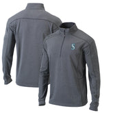 Heather Gray Seattle Mariners Columbia Omni-Wick Shotgun Quarter-Zip Pullover Top