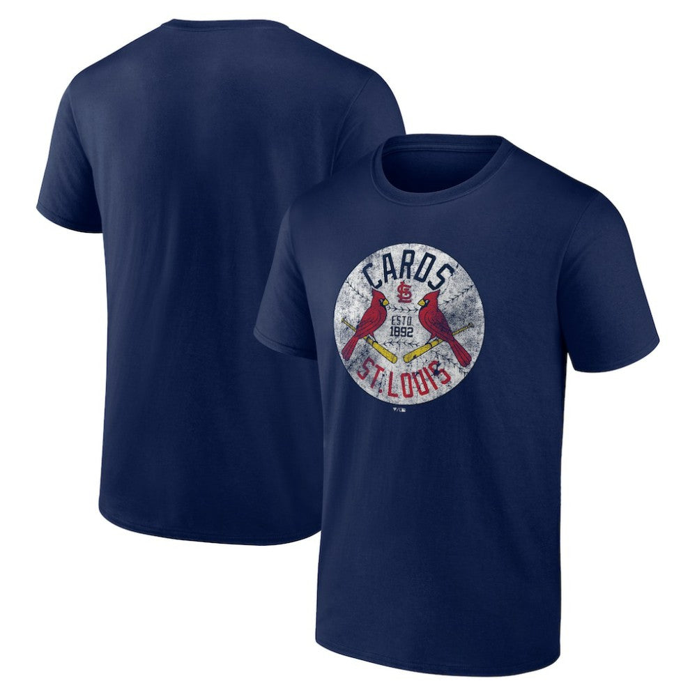 Navy St. Louis Cardinals Hometown Collection Vintage Cards T-Shirt
