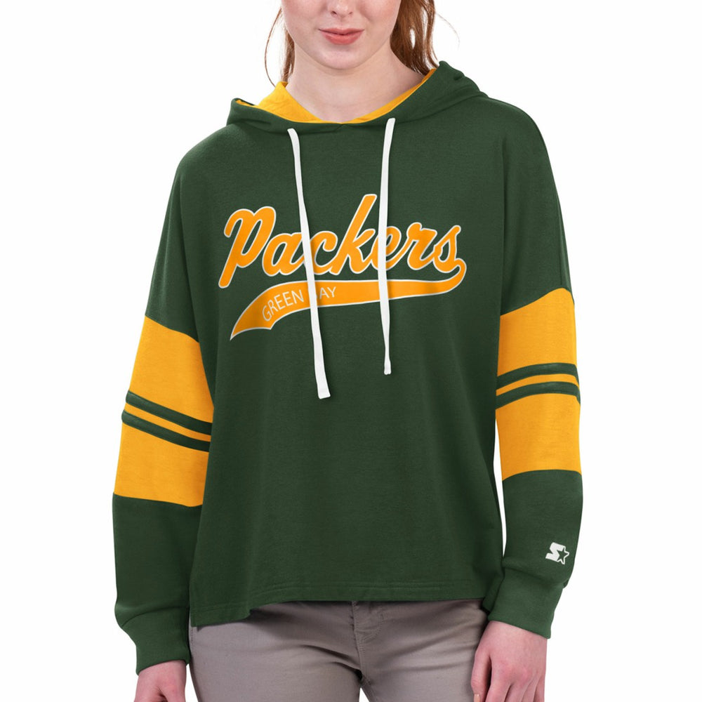 Starter Women's Bump And Run Long Sleeve Hoodie T-Shirt - Green Bay Packers Hoodies