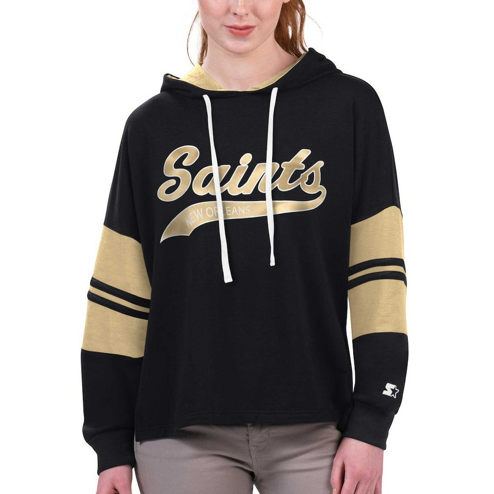 Starter Women's Bump And Run Long Sleeve Hoodie T-Shirt - New Orleans Saints Hoodies