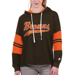 Starter Women's Bump And Run Long Sleeve Hoodie T-Shirt - Cleveland Browns Hoodies