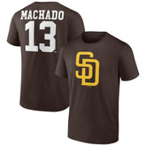 Brown Manny Machado San Diego Padres Player Icon Name & Number T-Shirt