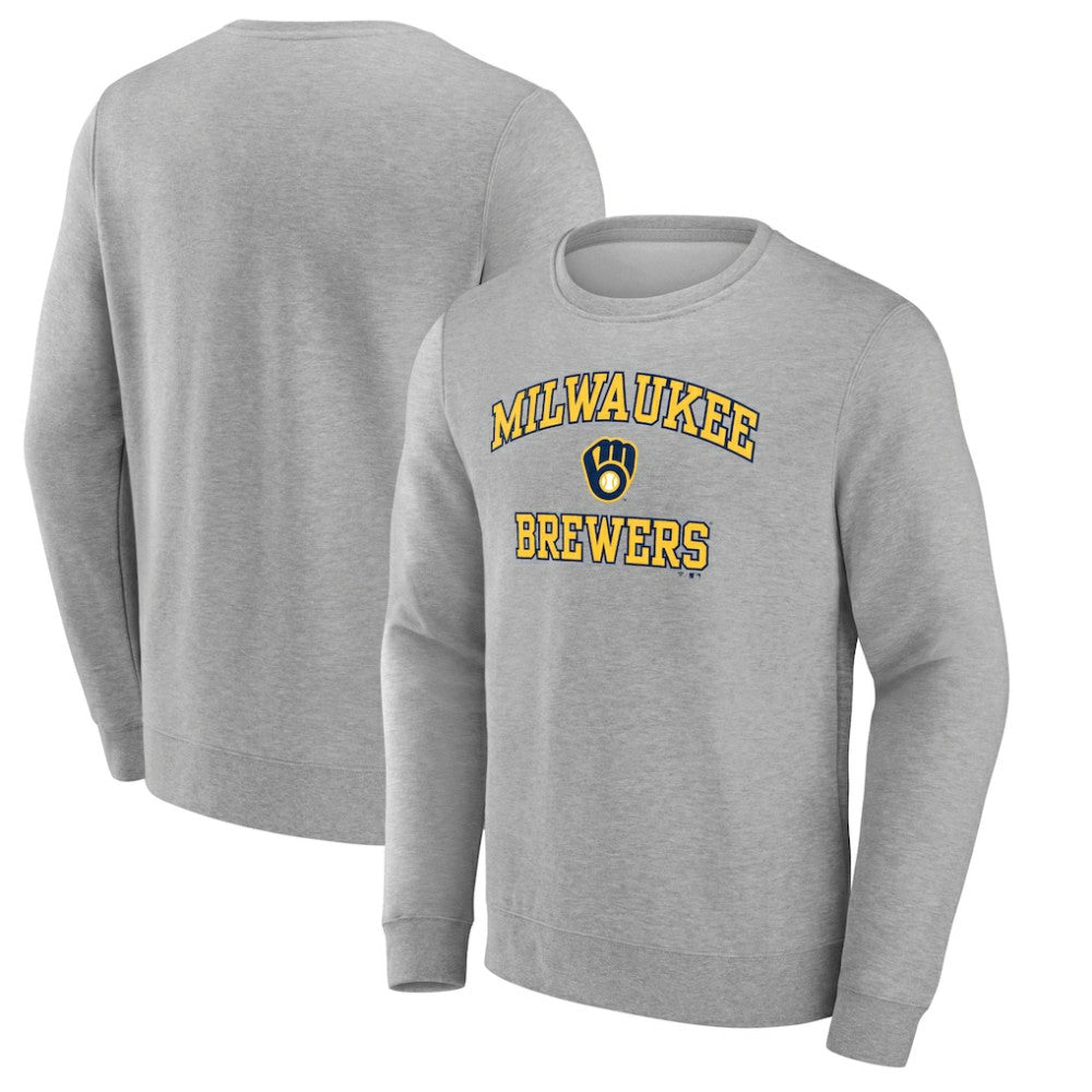 Heather Gray Milwaukee Brewers Heart & Soul Pullover Sweatshirt
