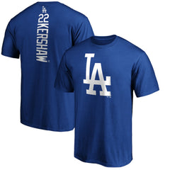Royal Clayton Kershaw Los Angeles Dodgers Playmaker Name & Number T-Shirt