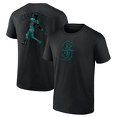 Black J.P. Crawford Seattle Mariners Double Play Name & Number T-Shirt