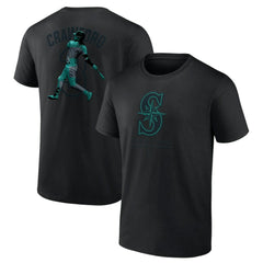 Black J.P. Crawford Seattle Mariners Double Play Name & Number T-Shirt