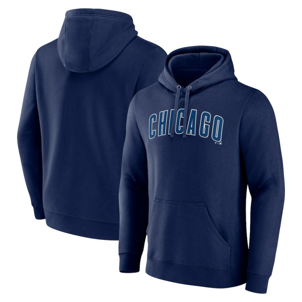 Navy Chicago Cubs Official Wordmark Pullover Hoodie