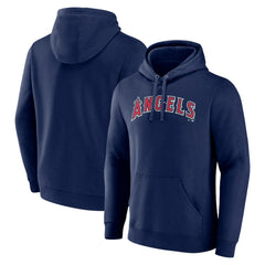 Navy Los Angeles Angels Official Wordmark Pullover Hoodie