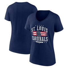 Navy St. Louis Cardinals Women's Americana Team V-Neck T-Shirt