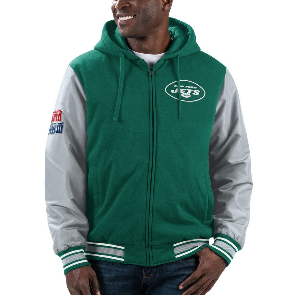 G-III Sports by Carl Banks Player Option Full-Zip Hoodie - New York Jets Hoodies