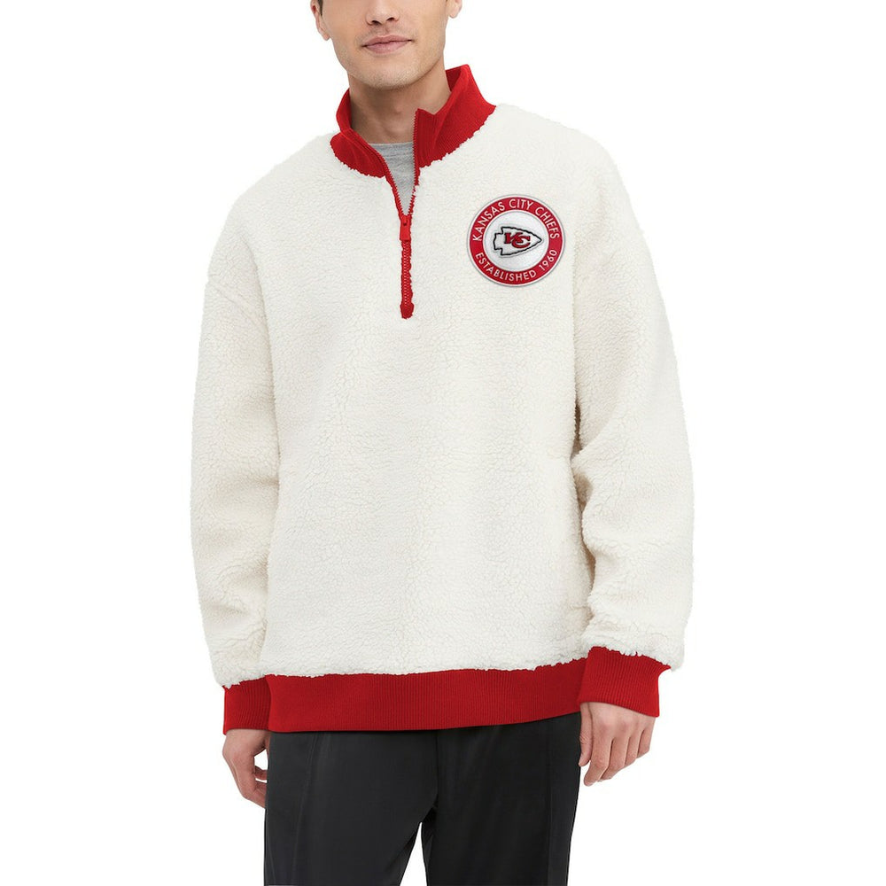 Tommy Hilfiger Jordan Sherpa Quarter-Zip Sweatshirt - Kansas City Chiefs Sweatshirts