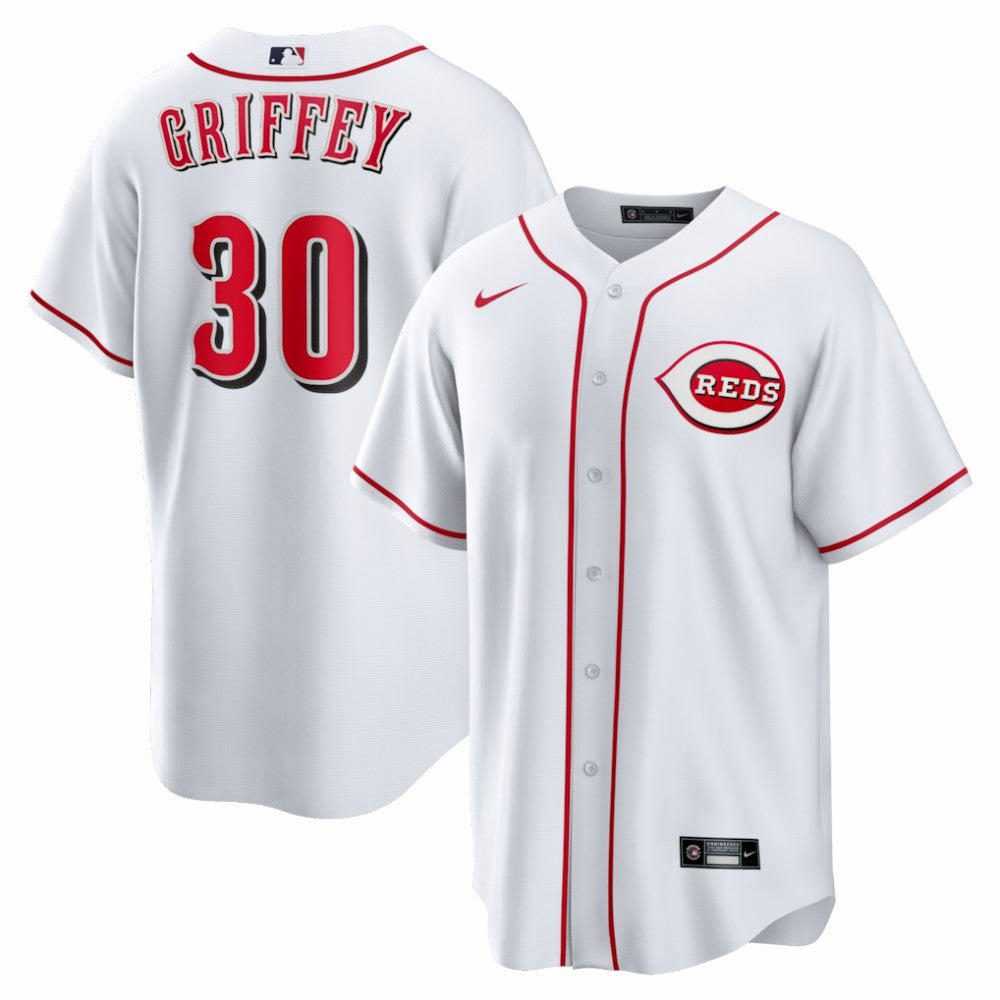 White Ken Griffey Jr. Cincinnati Reds Nike Home Retired Player Replica Jersey