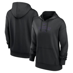 Black Colorado Rockies Nike Women's Authentic Collection Performance Pullover Hoodie
