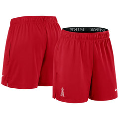 Red Los Angeles Angels Nike Women's Authentic Collection Knit Shorts