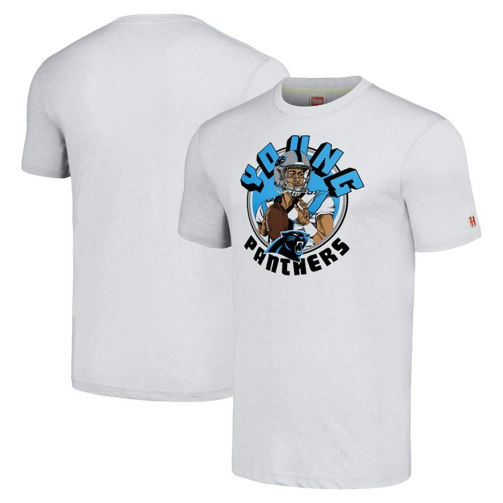 Bryce Young Homage Unisex Caricature Player Tri-Blend T-Shirt - Carolina Panthers T-shirts