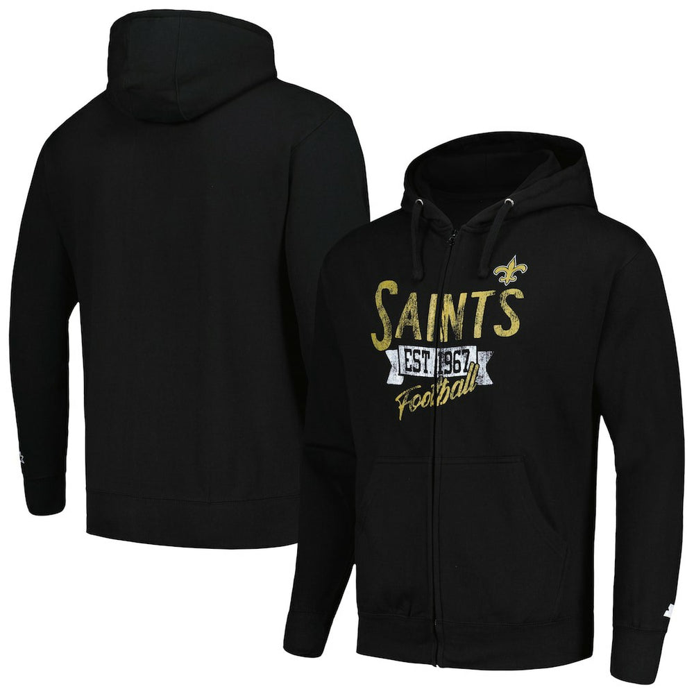 Starter Domestic Post Season Full-Zip Hoodie - New Orleans Saints Hoodies