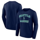 Navy Seattle Mariners Logo Athletic Heart & Soul Long Sleeve T-Shirt