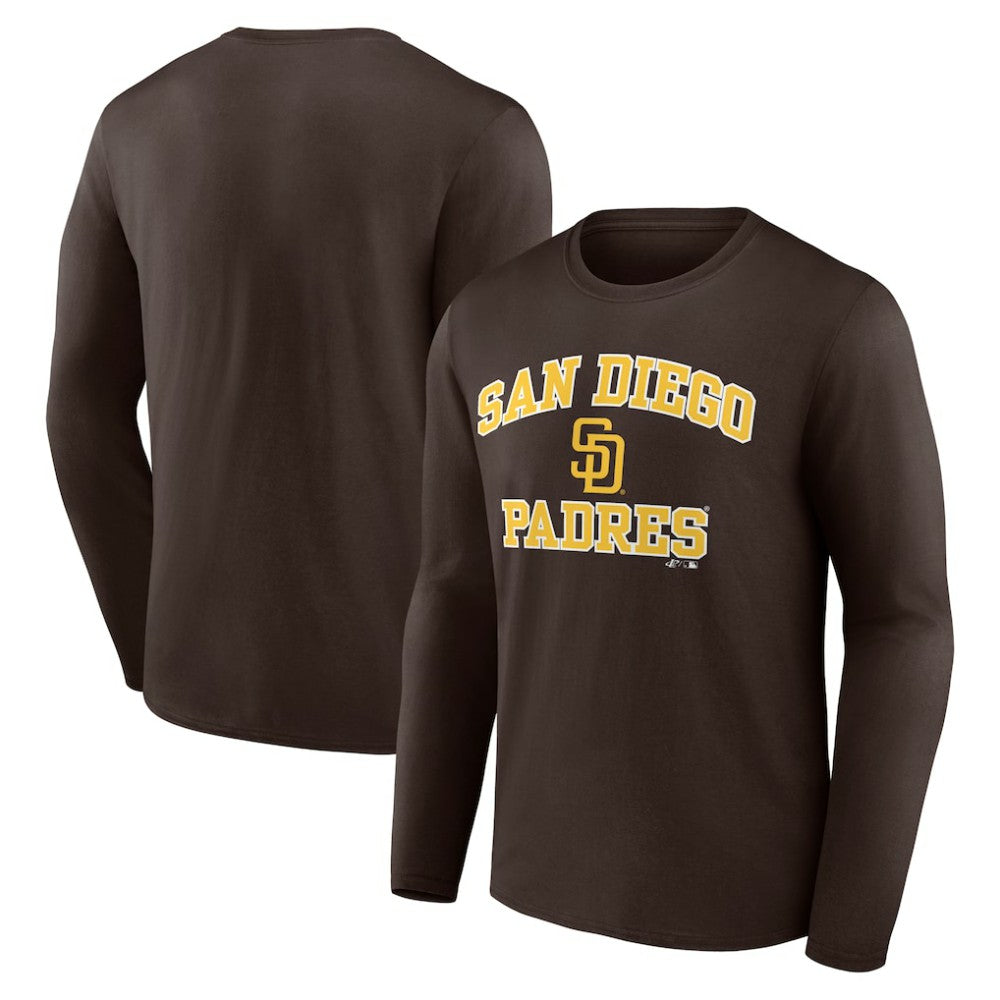 Brown San Diego Padres Logo Athletic Heart & Soul Long Sleeve T-Shirt