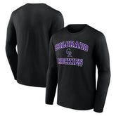 Black Colorado Rockies Logo Athletic Heart & Soul Long Sleeve T-Shirt