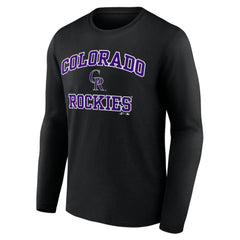 Black Colorado Rockies Logo Athletic Heart & Soul Long Sleeve T-Shirt