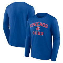 Royal Chicago Cubs Logo Athletic Heart & Soul Long Sleeve T-Shirt