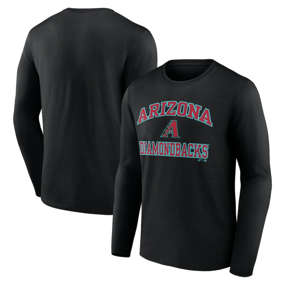 Black Arizona Diamondbacks Logo Athletic Heart & Soul Long Sleeve T-Shirt