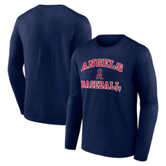 Navy Los Angeles Angels Logo Athletic Heart & Soul Long Sleeve T-Shirt