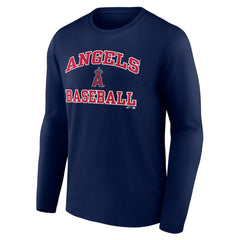 Navy Los Angeles Angels Logo Athletic Heart & Soul Long Sleeve T-Shirt