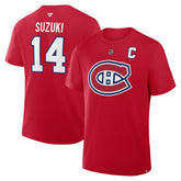 NHL Nick Suzuki Montreal Canadiens Fanatics Authentic Stack Name & Number T-Shirt