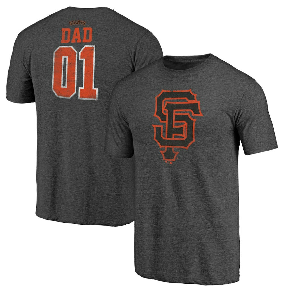 Heather Charcoal San Francisco Giants Greatest Dad Tri-Blend T-Shirt