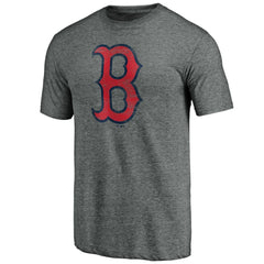 Heather Gray Boston Red Sox Official Logo Tri-Blend T-Shirt