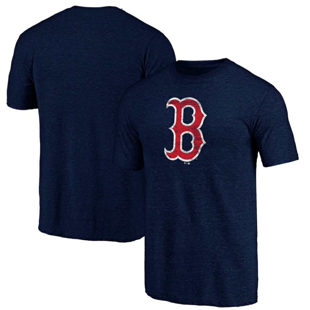 Heather Navy Boston Red Sox Official Logo Tri-Blend T-Shirt
