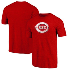 Heather Red Cincinnati Reds Official Logo Tri-Blend T-Shirt
