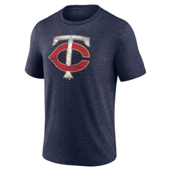 Heather Navy Minnesota Twins Official Logo Tri-Blend T-Shirt