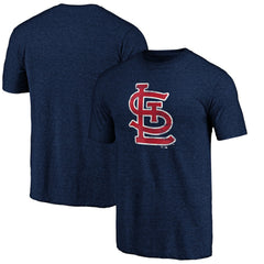Navy St. Louis Cardinals Official Logo Tri-Blend T-Shirt
