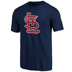 Navy St. Louis Cardinals Official Logo Tri-Blend T-Shirt