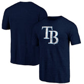 Heather Navy Tampa Bay Rays Official Logo Tri-Blend T-Shirt