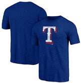 Heather Royal Texas Rangers Official Logo Tri-Blend T-Shirt