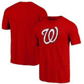Heather Red Washington Nationals Official Logo Tri-Blend T-Shirt
