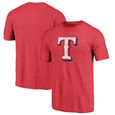 Heather Red Texas Rangers Official Logo Tri-Blend T-Shirt