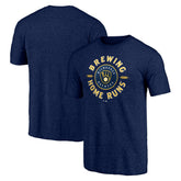 Heather Navy Milwaukee Brewers Hometown Collection Brewing Up Tri-Blend T-Shirt