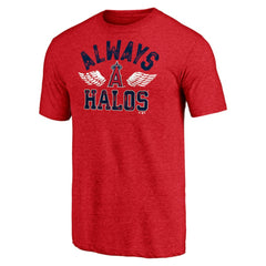 Heather Red Los Angeles Angels Hometown Collection Always Halos Tri-Blend T-Shirt