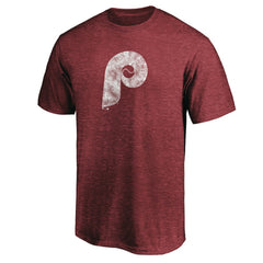 Burgundy Philadelphia Phillies Cooperstown Collection Throwback Logo Tri-Blend T-Shirt