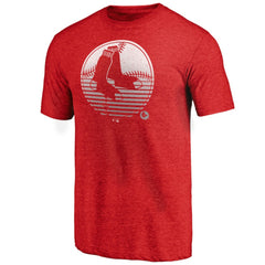Heather Red Boston Red Sox Cooperstown Collection Logo Tri-Blend T-Shirt