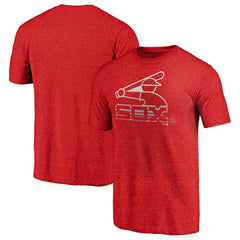Heather Red Chicago White Sox Cooperstown Collection Logo Tri-Blend T-Shirt