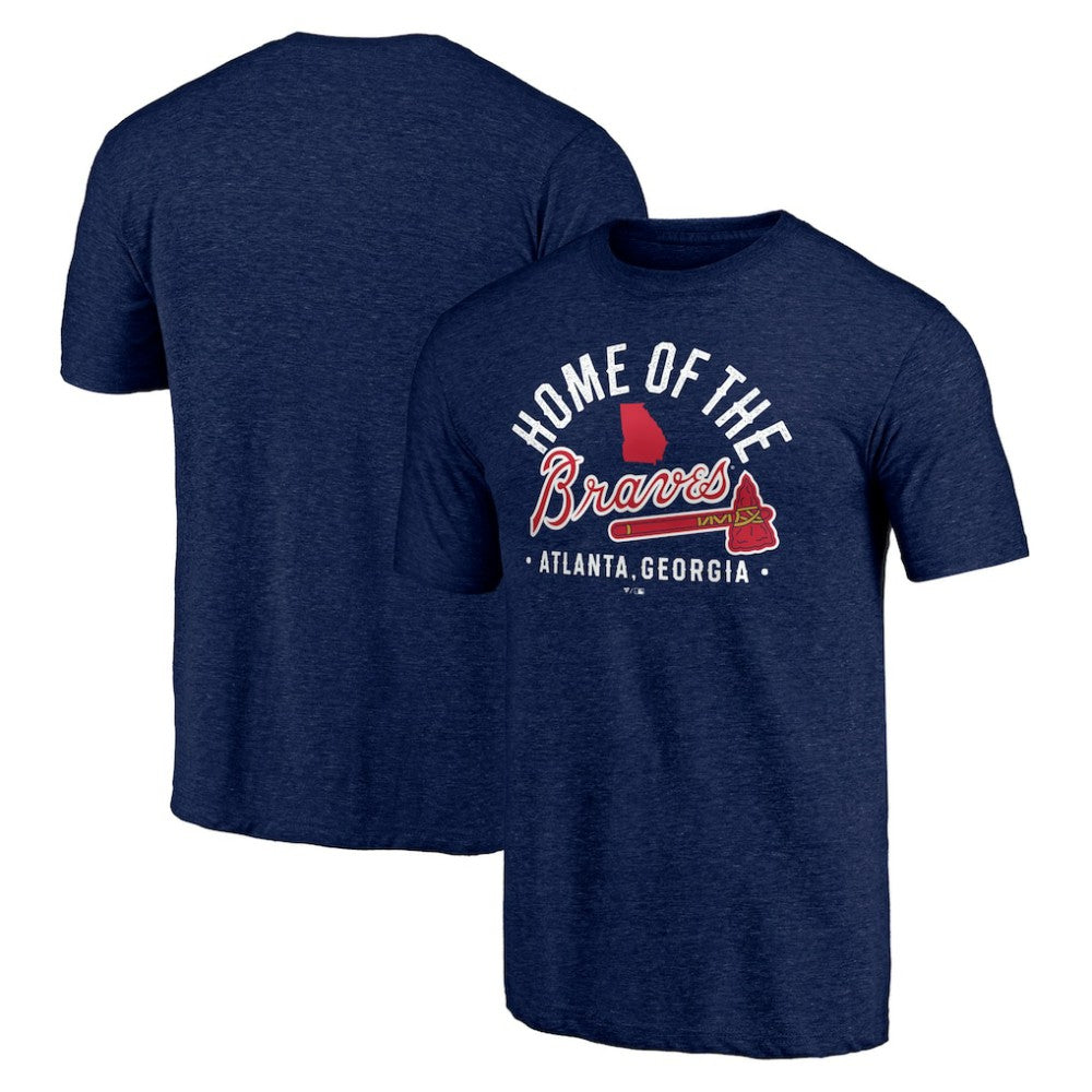 Heather Navy Atlanta Braves Hometown Collection Home Of The Braves Tri-Blend T-Shirt