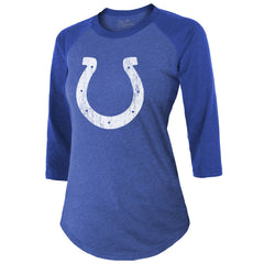 Anthony Richardson Majestic Threads Women's Player Name & Number Tri-Blend 3/4-Sleeve Fitted T-Shirt - Indianapolis Colts T-shirts