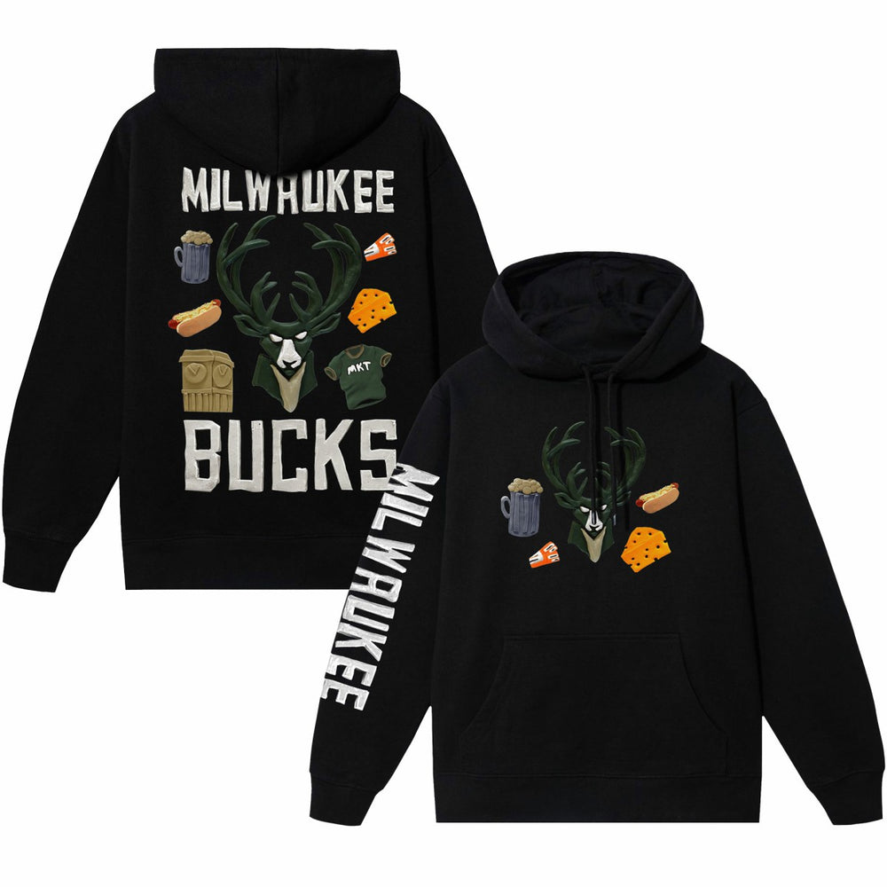 Milwaukee Bucks NBA x MARKET Unisex Claymation Pullover Hoodie